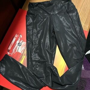 PINK Victoria's Secret Shiny Black Leggings